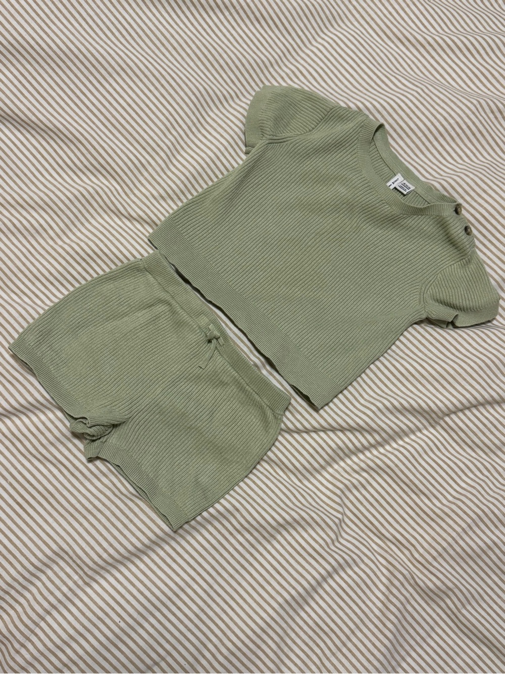 Janie and Jack | Ribbed Two-Piece Knit Set in Sage Green